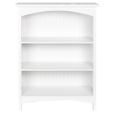 White MDF 3-Tier Bookcase with Arched Supports