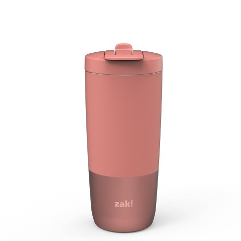 Zak Designs 20oz Stainless Steel Insulated Travel Tumbler with 2-in-1 Lid  for Hot & Cold - Coral Blush