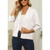 Women's 3/4 Sleeve Cropped Cardigan Sweater Open Front Short Shrugs Cardigans Lightweight Sweaters - 3 of 4