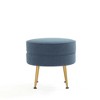Sapphtopaz 18.11" Modern Round Ottoman Small Upholstered Accent Stool with Metal Legs Versatile Footstool for Living Room, Entryway - 2 of 4