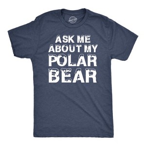 Ask Me About My Polar Bear T Shirt Funny Zoo Animal Flip Up Tee - Crazy Dog Men's T Shirt - 1 of 4
