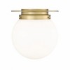 Calhoun Collection Flush Mount Light - Chic White Opal Glass & Heritage Brass, 1 Bulb, Damp Rated - 4 of 4