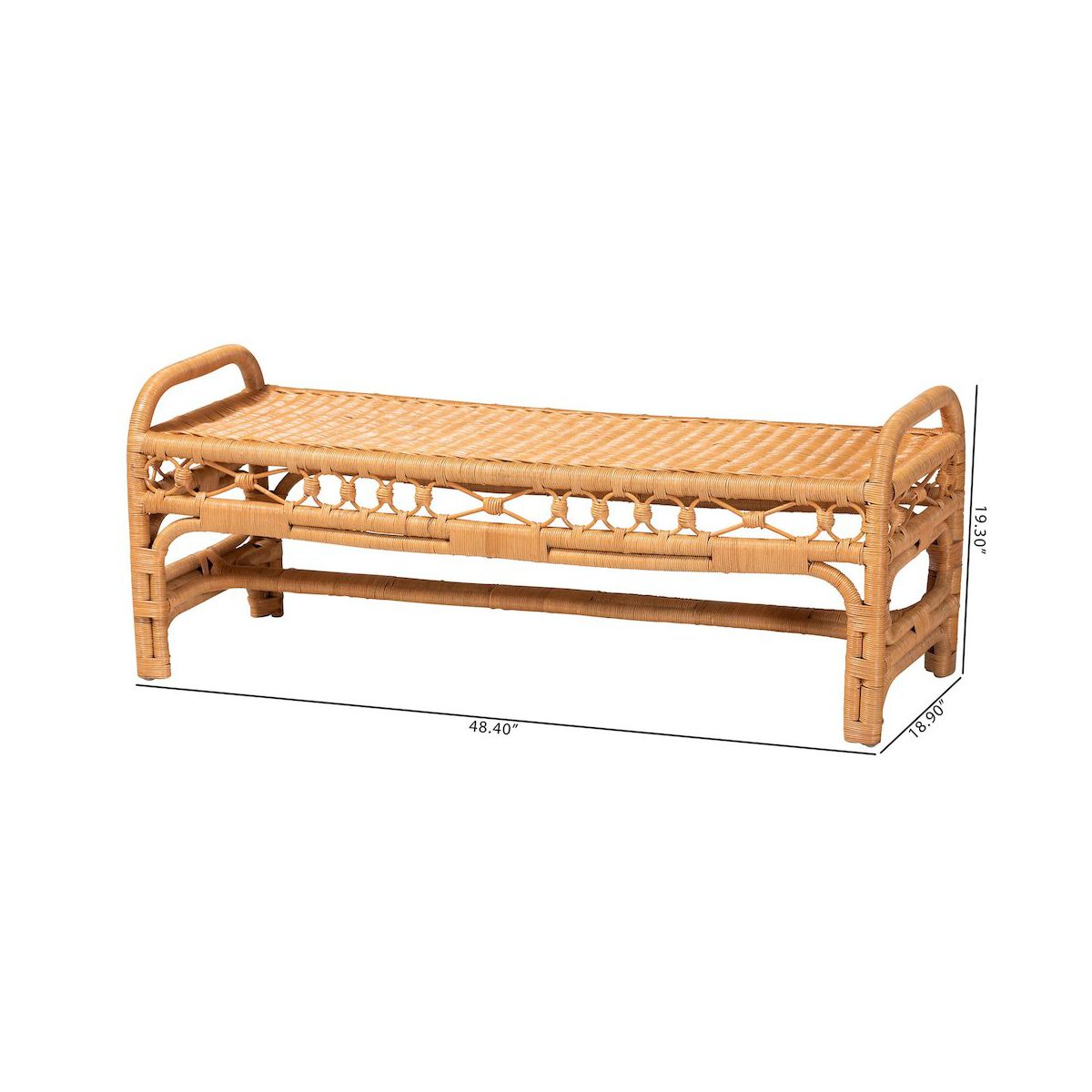 bali & pari,Ayala Natural Rattan Accent Bench - thumbnail 4