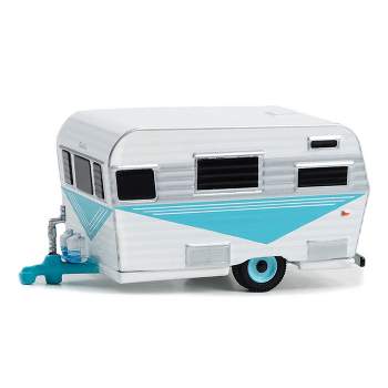 1/64 1958 Siesta Travel Trailer, Teal, White  Hitched Homes 14 34140-B