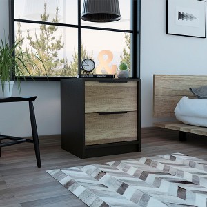 NicBex Two Drawers Nightstand with Metal Handle Bedside Table End Table for Living Room, Bedroom, Study - 1 of 4