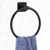 PiccoCasa Towel Ring Wall Mounted Holder Waterproof 5.5" Ring Matte Zinc-alloy Shower Caddies 6.1"x2.4"x6.7" Black 1 Pc - 2 of 4