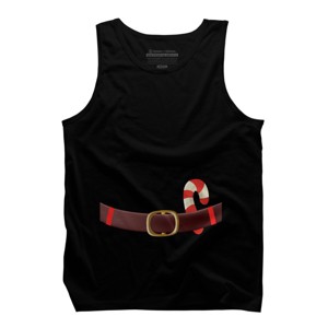 Men's Design By Humans Christmas Candy Cane Belt By BenX Tank Top - 1 of 4
