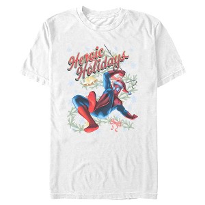 Mens Marvel Heroic Holidays Swing Spidey T Shirt - 1 of 4