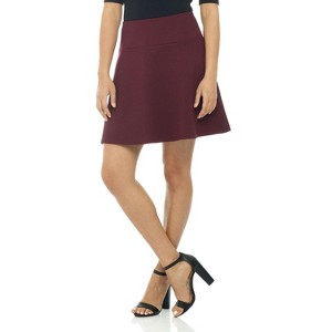 Rekucci Women’s Flared Flippy Skirt – Wide Waist Comfort Fit, 18" A-Line Ponte Skirt - 1 of 4