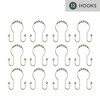 LunaLulinlk Rustproof Double Easy Glide Shower Hooks, Brushed Nickel, Set of 12 - 2 of 4