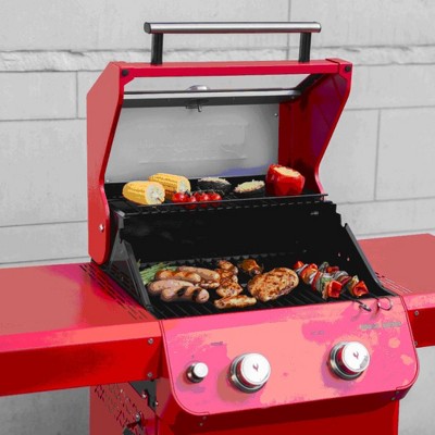 Mesa Series Red Stainless Steel 2-Burner Propane Gas Grill