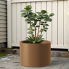 Spassway Indoor Outdoor Round Metal Planter Pot Planter Box Patio Garden Bed Black - 3 of 4