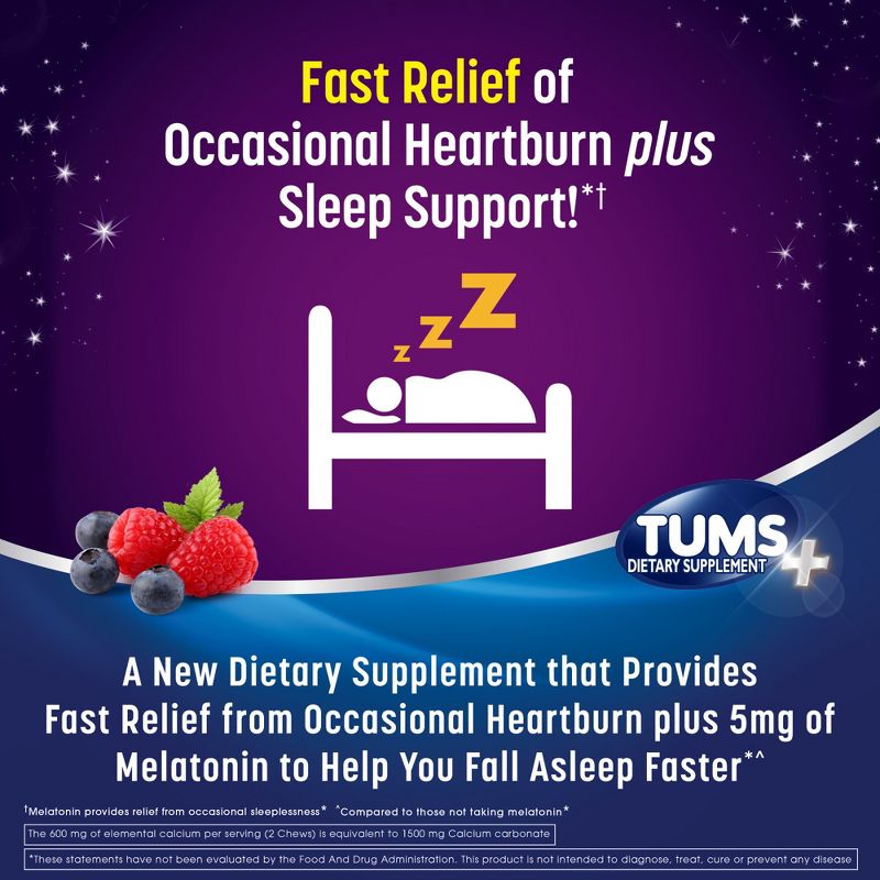 Tums with Sleep Support Berry Fusion Chew Bites - 54ct, 4 of 10