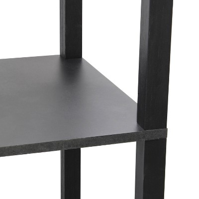Classix 62.5" Black 3-Tier Shelf Floor Lamp with Linen Shade