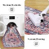 5'x7' Washable Vintage Area Rug, Non-Slip Low Pile Soft Rug with Rubber Backing, Suitable for Living Room, Bedroom, Dining, Kitchen, Light Red - 4 of 4