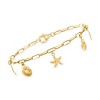 Ross-Simons 14kt Yellow Gold Sea Life Paper Clip Link Charm Bracelet - 3 of 4
