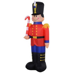 Gulches 6' Christmas Inflatable Nutcracker Toy Soldier with Candy Cane, Outdoor LED Blow-Up Decor - 1 of 4