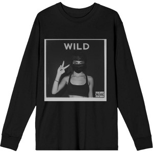 "Wild" Album Cover Masked Woman Adult Crew Neck Long Sleeve Tee - 1 of 2
