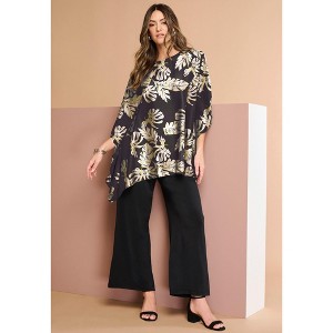 Roaman's Women's Plus Size Georgette Duster - 1 of 4