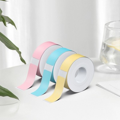 Nelko Genuine P21 Label Maker Tape, Adapted Label Print Paper, 14x40mm (0.55"x1.57"), Multipurpose of P21, 180 Tapes/Roll, 3-Roll, Blue/Yellow/Pink