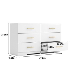 Dexmalle Large 6 drawers chest of drawer dressers table - 1 of 4