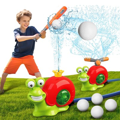 Vatos Water Sprinkler Baseball Toy for Outdoor Play, 2-in-1 Snail Summer Water Game for Boys Girls