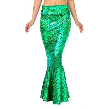 Syncfun Adult Women Metallic Hologram Shiny Mermaid Skirt Costume Role Play 3 Sizes