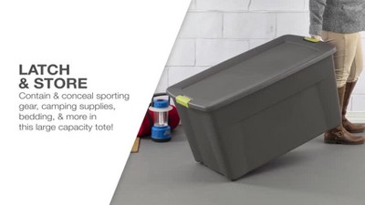 Sterilite 45 Gallon Heavy Duty Plastic Stackable Storage Container Tote With Wheels And Latching Indexed Lid For Home Organization Target