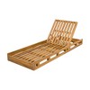 Outdoor Chaise Lounge Chair with 6-Position Adjustable Backrest,Acacia solid wood,TEAK COLOR - 3 of 4