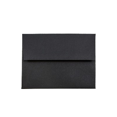JAM Paper A2 Invitation Envelopes 4.375 x 5.75 Black Linen 64345