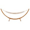 Wood Frame Free Standing Sling Hammock - Beige - CorLiving: Durable Outdoor Lounger, Cotton Canvas - 3 of 4