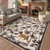 Indoor Modern Area Rugs Animals Pattern Abstract Low Pile Carpets for Living Room Bedroom Indoor Washable Non Slip Soft Floor Carpet - 3 of 4