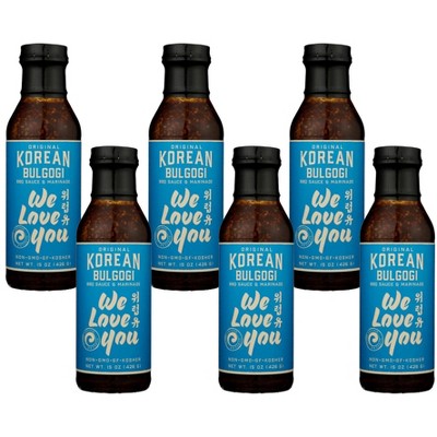 We Love You Original Korean Bulgogi BBQ Sauce & Marinade - Case of 6/15 oz