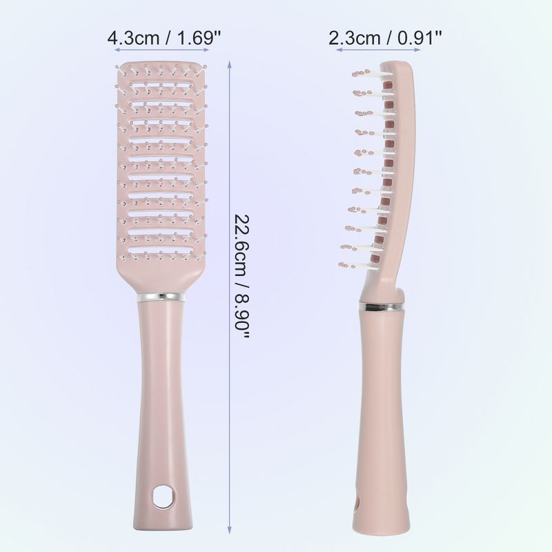 Unique Bargains Women's and Men's Plastic Hair Brush Detangling Brush 1Pc Pink, 4 of 7