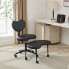TopComfy Accent Chairs Meditation Chair Plus Cross Legged Chair with Wheels ADHD Chair Criss Cross Desk Chair for Bedroom, Black, 36.2"*27.9"*41.3" - 2 of 4