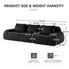 114" Modular Sectional Sofa Flannelette 3-Seater Deep Seat Buckle No Assembly Black - 4 of 4