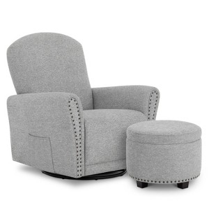 Evolur Vienna Swivel Glider with Ottoman - 1 of 4