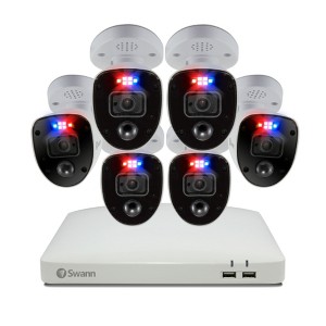 Swann DVR Security System, SWPRO Triangular Home Bullet Cameras, 85680 Hub, White - 1 of 4