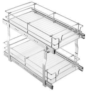 VEVOR 12"Wx21"Dx15"H Pull Out Cabinet Organizer, Heavy Duty Slide Out Pantry Shelves, Steel Roll Out Drawers, Sliding Drawer Storage, Silver - 1 of 4