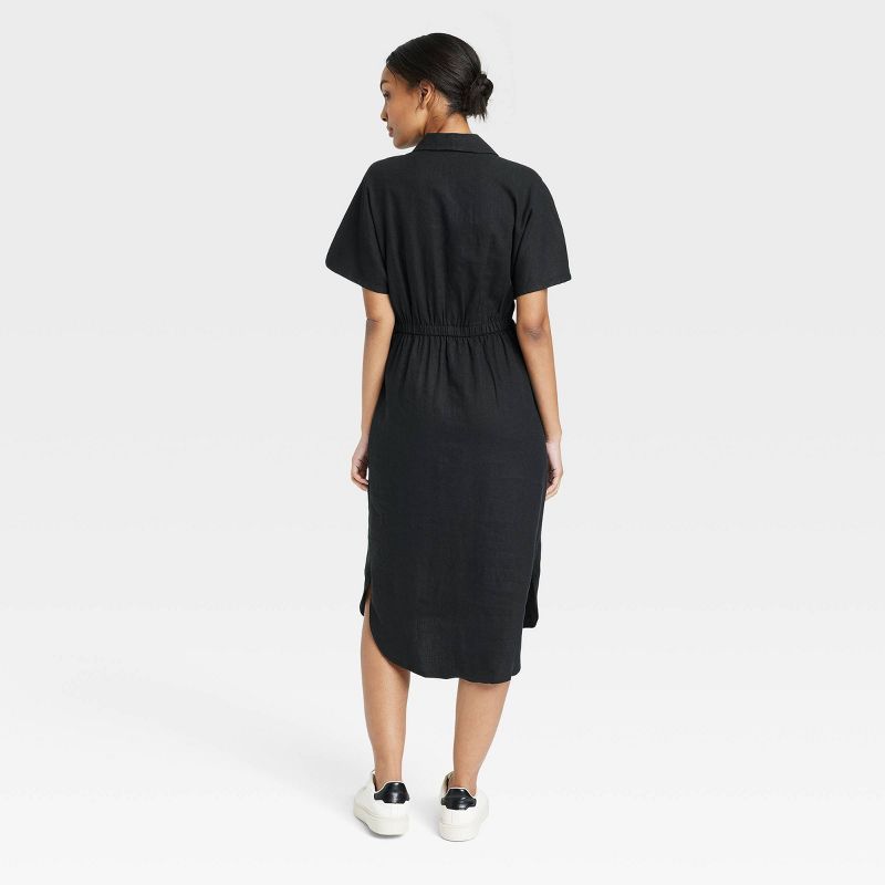Women's Short Sleeve Linen Midi Shirtdress - A New Day™, 3 of 12