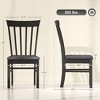Aghana Digitals 2-Piece Farmhouse Dining Chairs, Rubber Wood Frame with Foam Cushion, Black & Gray - 2 of 4