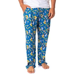 DreamWorks Shrek Mens' Characters Donkey Fiona Sleep Pajama Pants Blue - 1 of 4