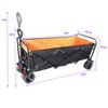 VYNXARIA Big large capacity Folding cart Extra Long Extender Wagon Cart Folding Wagon Garden Shopping Beach Cart (black + orange) - 4 of 4