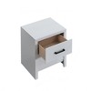 Racxily 2-Drawer Nightstand, V-Groove Embossed Front with Dovetailed Drawers & Safety Stops - 3 of 4