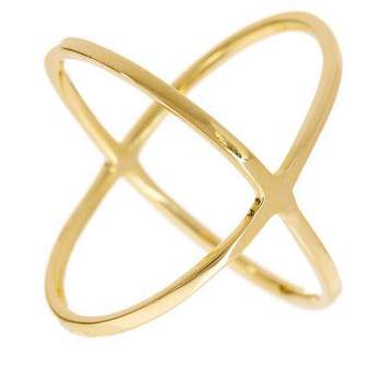 SHINE by Sterling Forever Essential Sterling Silver 14K Criss Cross Ring