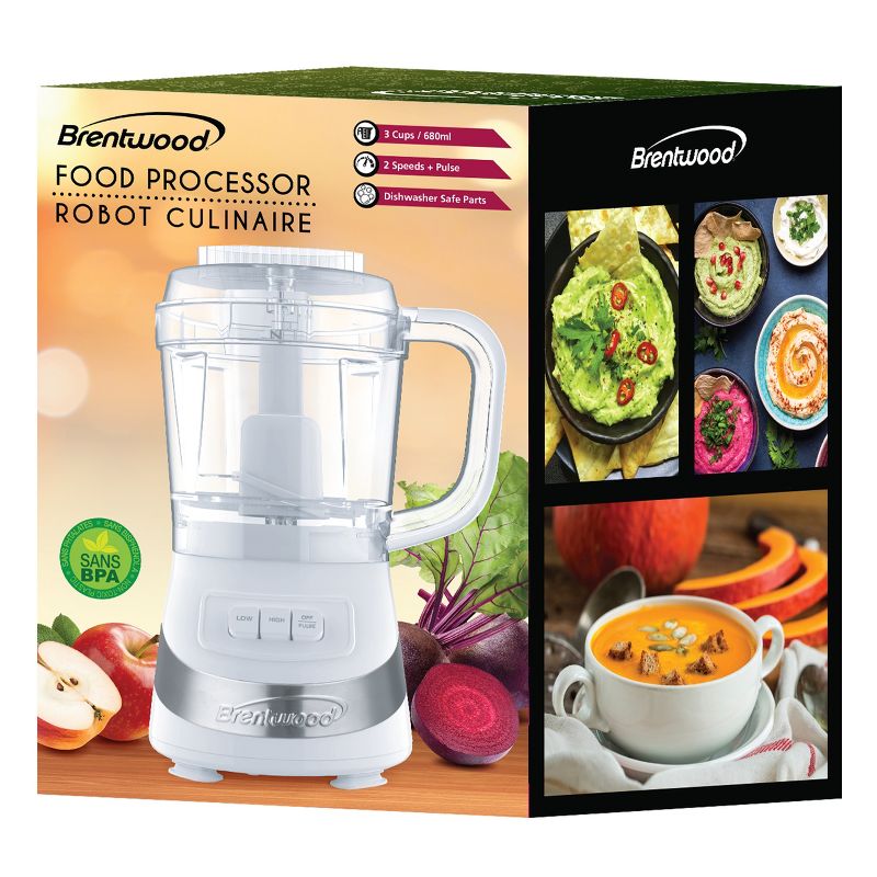 Brentwood FP-549BK 3-Cup Food Processor, 5 of 7