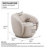 Set of 2 Swivel Accent Chairs, Boucle Barrel Chair with Solid Wood Frame,Single Upholstered Barrel Lounge Armchairfor Living Room-Koiai - 4 of 4