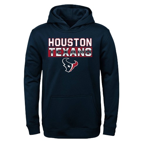 NFL Houston Texans Boys' Long Sleeve Performance Hooded Sweatshirt - XS