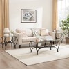 Coffee Table Set Of 3, Living Room Tables Set With 2 Square End Side Table, Rectangle Long Desk, Retro Living Room Set - 4 of 4