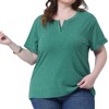 Agnes Orinda Women's Plus Size Notched V-Neck Short Sleeves Summer Lightweight Effortlessly Stylish T-Shirts - 2 of 4